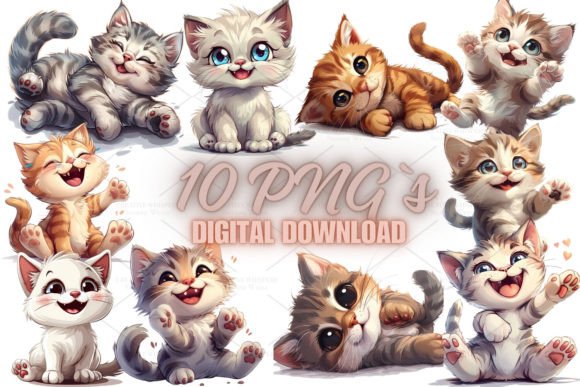 Download Cute Kitten Clipart Sticker, PNG 5S-33 - Cute kitten clipart Collection