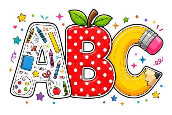 Download Cute ABC School Alphabet PNG - Abc Collection